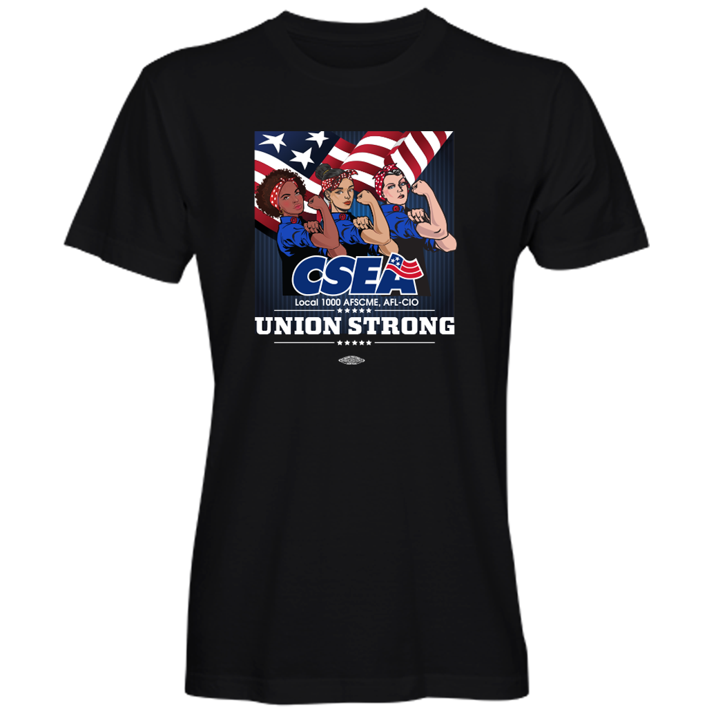 CSEA Unisex Union Strong Three Rosies T-Shirt - Black