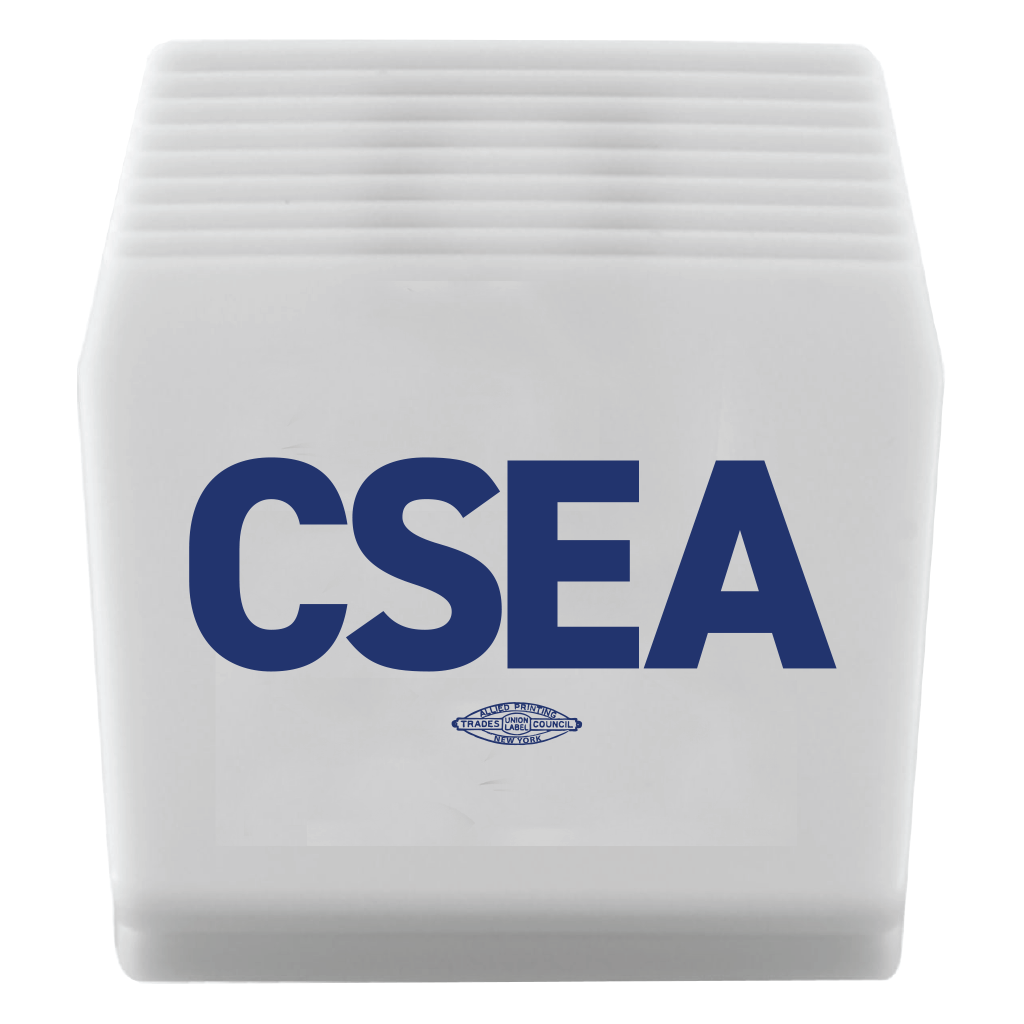 CSEA Magnet Clip -- White with blue imprint