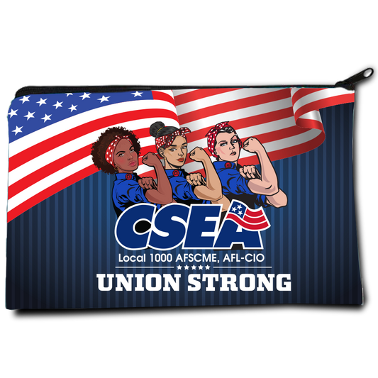 CSEA Union Strong Three Rosies Zippered Pouch