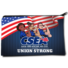 Load image into Gallery viewer, CSEA Union Strong Three Rosies Zippered Pouch