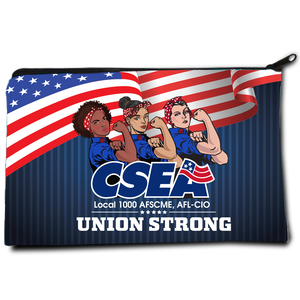 CSEA Union Strong Three Rosies Zippered Pouch