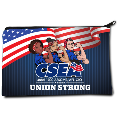 CSEA Union Strong Three Rosies Zippered Pouch