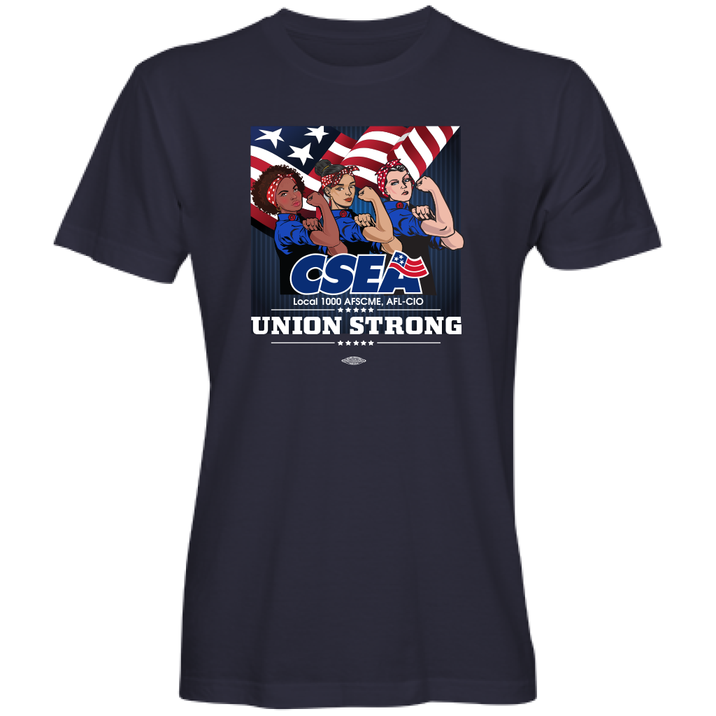 CSEA Unisex Union Strong Three Rosies T-Shirt - Navy