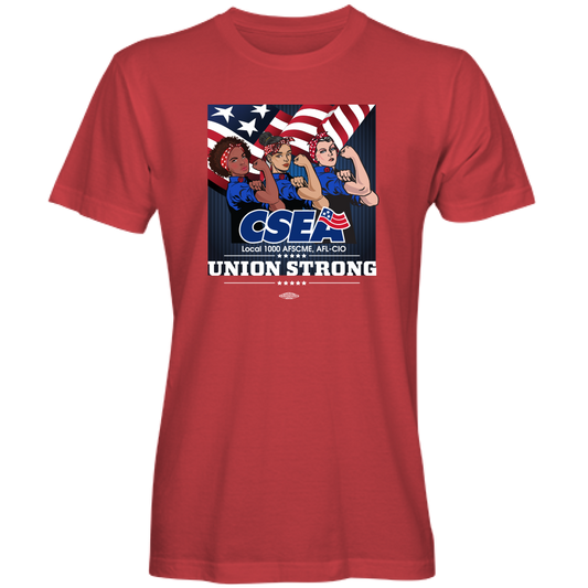 CSEA Unisex Union Strong Three Rosies T-Shirt - Red