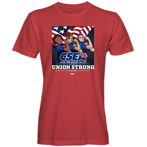 CSEA Unisex Union Strong Three Rosies T-Shirt - Red