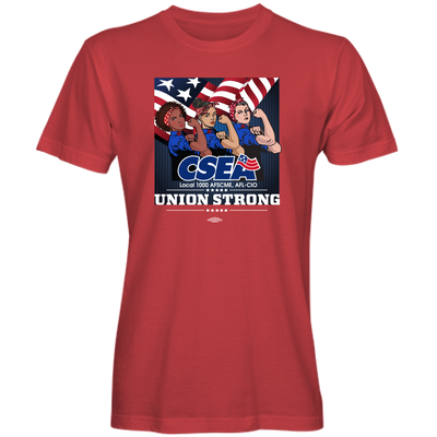 CSEA Unisex Union Strong Three Rosies T-Shirt - Red